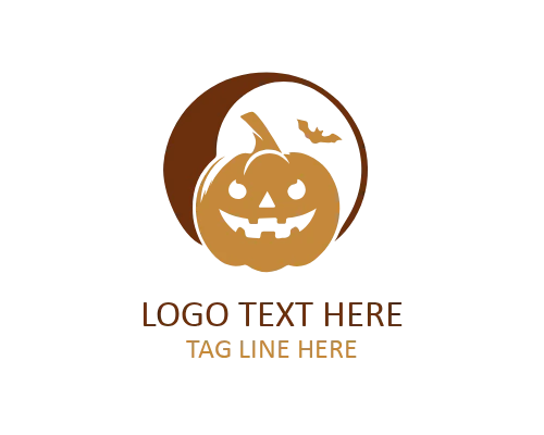 Pumpkin Lantern Halloween Logo
