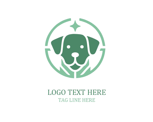 Puppy Embrace Cute Logo