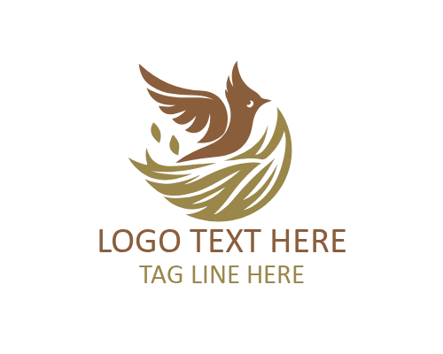 Pure Nature Nesting Bird Logo for Eco and Wildlife Branding