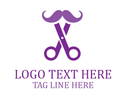 Purple Scissor Barber Logo