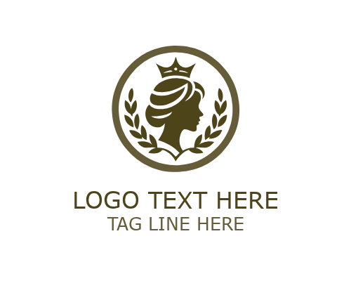 Queen Crown Silhouette Logo for Elegant Royal Branding