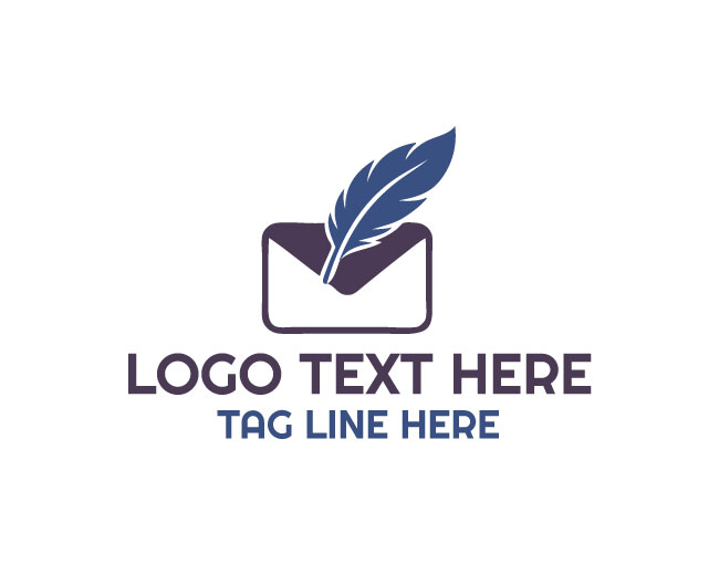 Quill Mail Stamp Logo