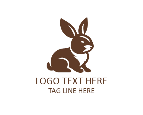 Rabbit Head Flat Logo for Pet and Wildlife Brands