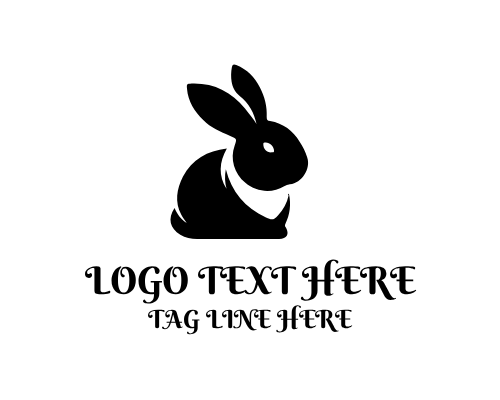 Rabbit Silhouette Icon Logo