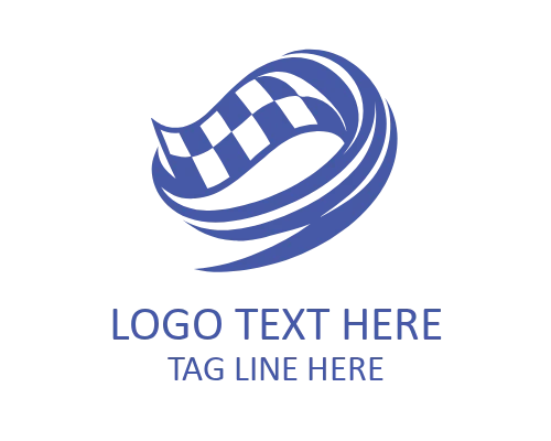 Racing Flag Badge Logo for Competitive Branding