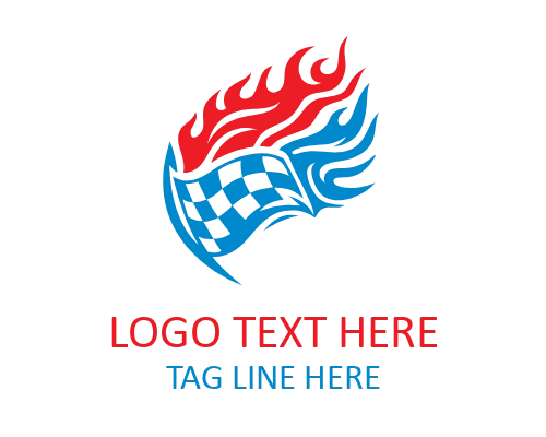 Racing Flag Circle Logo for Modern Motorsport Branding