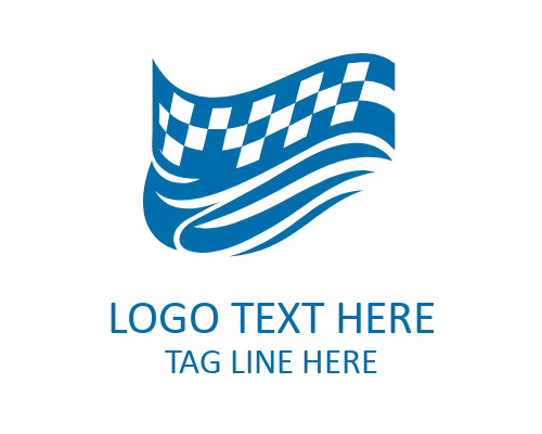 Racing Flag Modern Mark Logo for Motorsport Branding