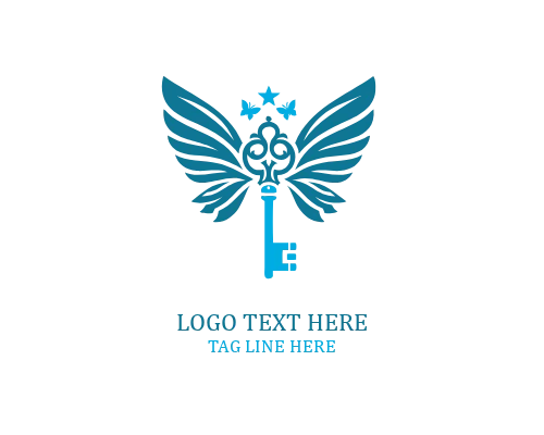 Radiant Lock Wings Key Logo