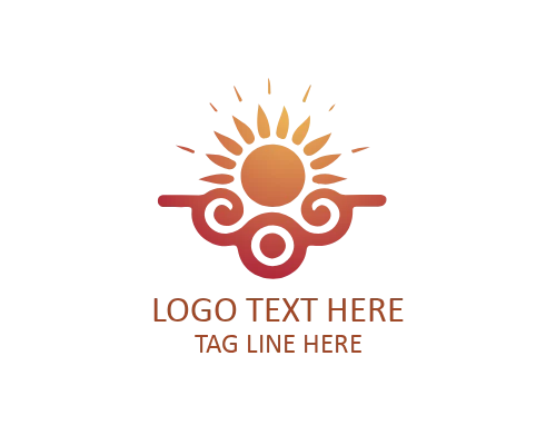  Radiant Sun Flat Logo for Energy, Wellness, and Lifestyle Brands