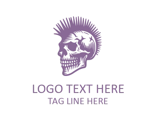 Radical Punk Skull Logo