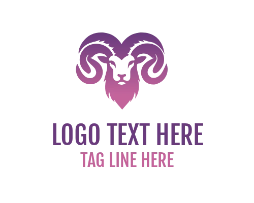 Ram Head Line Art Logo