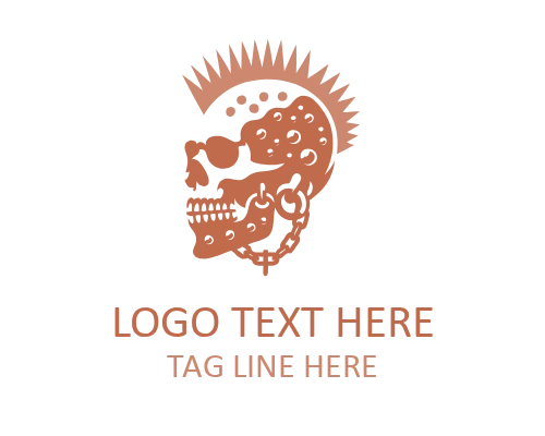 Razor Punk Skull Logo