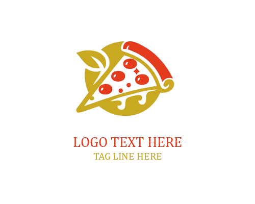 Red and green pizza slice Logo