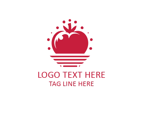 Red Layered Tomato Logo for Digital and Food Brands