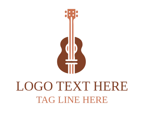 Red Minimal Guitar Logo