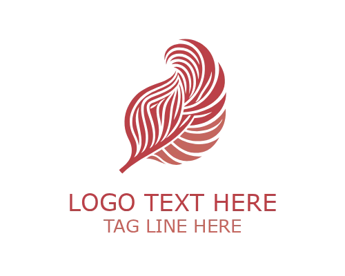 Refined Line Minimalist Feather Logo for Luxury Branding