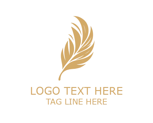 Refined Minimalist Feather Logo for Luxury Branding