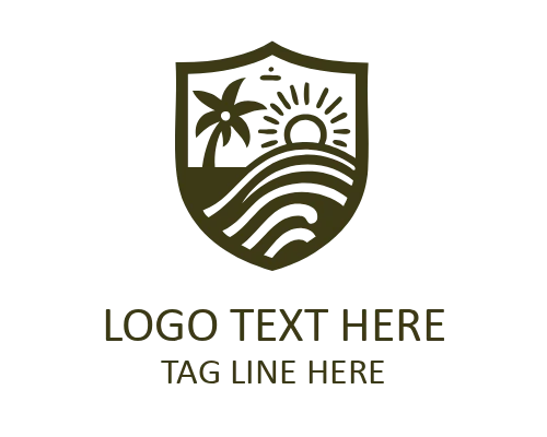 Resort Beach Emblem Logo for Luxury Coastal Identity