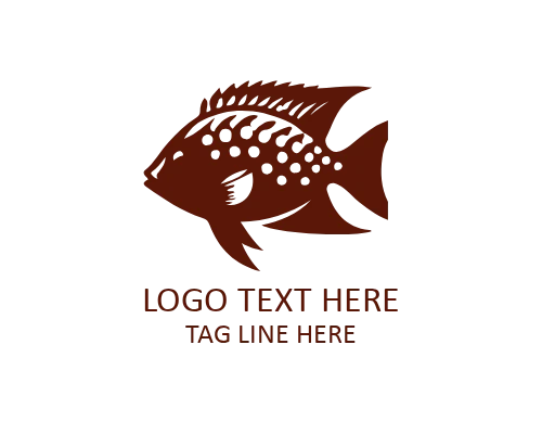 Resort Tropical Fish Flat Logo for Travel Brands