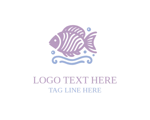 Restaurant Linear Fish Logo Design