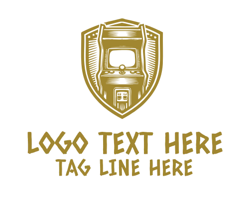 Retro Arcade Gaming Machine Logo
