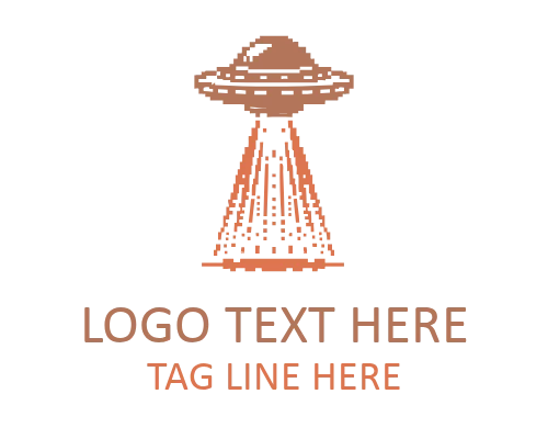 Retro Arcade Pixel Alien Logo