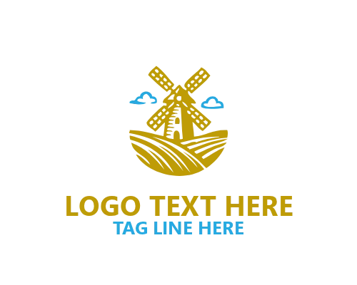 Retro Barn & Field Emblem Logo