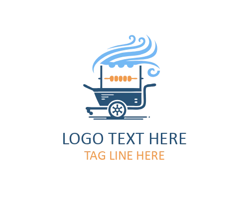  Retro Burger Food Cart Logo for Classic Street Eats