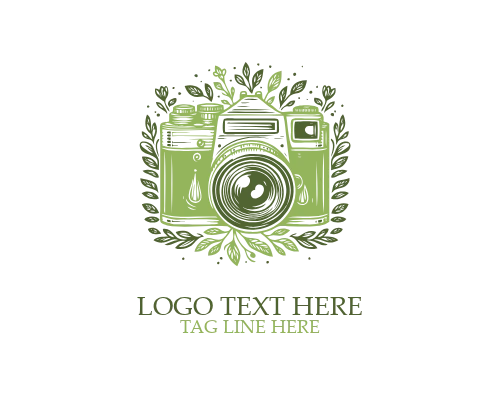 Retro Camera Stamp Logo