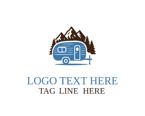 Retro Camping Caravan Logo