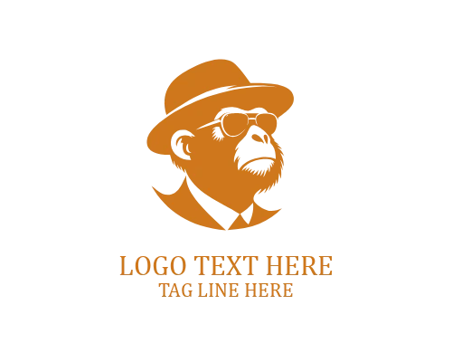 Retro Cartoon Monkey Logo