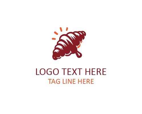 Retro Croissant Badge Logo