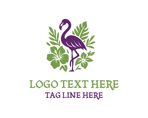 Retro Flamingo Badge Logo