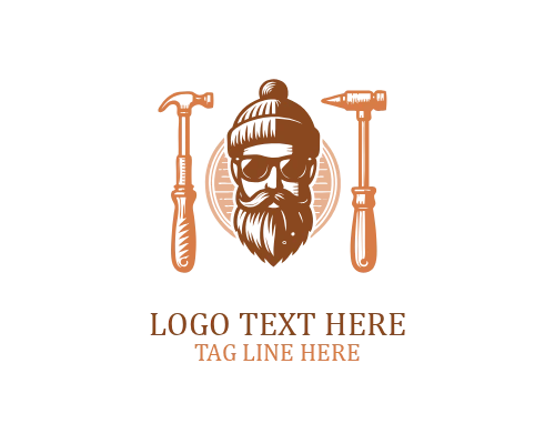 Retro Hipster Handyman Logo