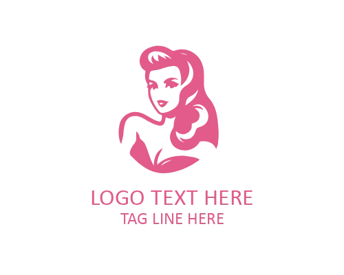 Retro Lady Badge Style Logo