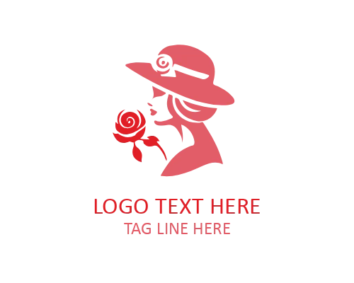 Retro Lady Beauty Emblem Logo