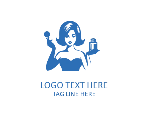 Retro Lady Beauty Face Logo