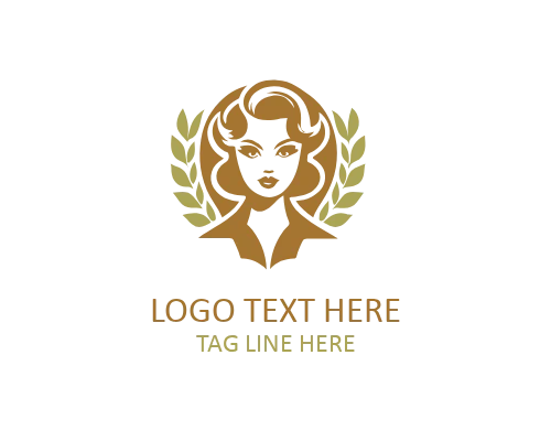 Retro Lady Classic Portrait Logo