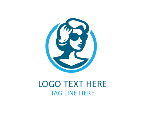 Retro Lady Elegant Hair Logo