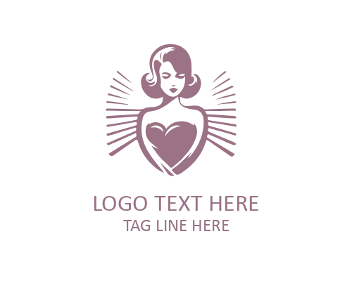 Retro Lady Fashion Badge Logo
