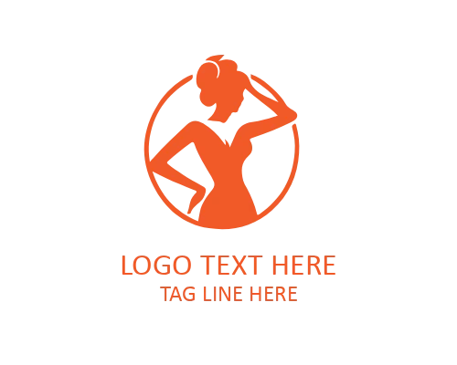 Retro Lady Fashion Emblem Logo