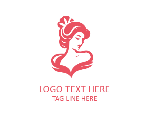 Retro Lady Fashion Line Logo