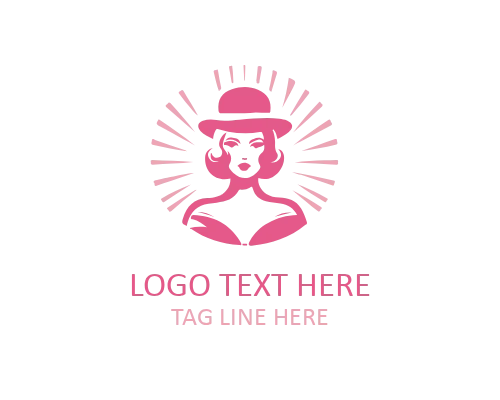 Retro Lady Fashion Portrait Logo