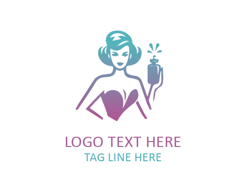 Retro Lady Fashion Symbol Logo