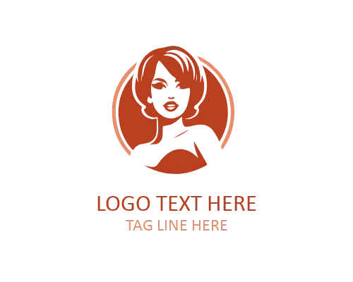 Retro Lady Hat Fashion Logo