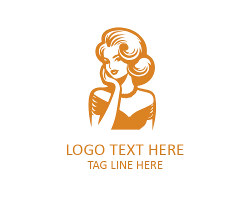 Retro Lady Pinup Style Logo
