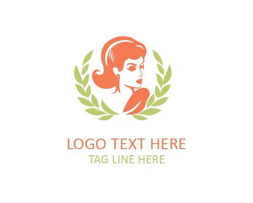 Retro Lady Pop Art Logo