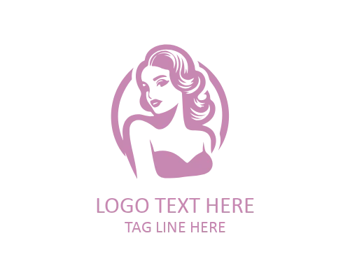 Retro Lady Profile Logo
