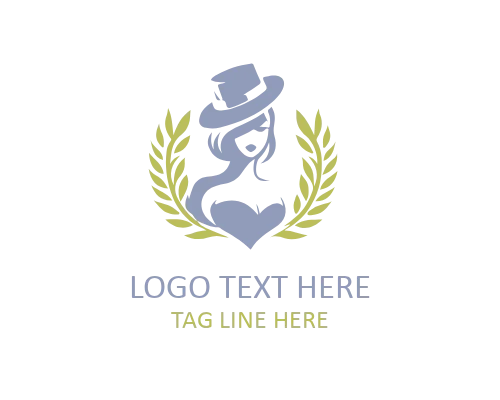 Retro Lady Soft Outline Logo