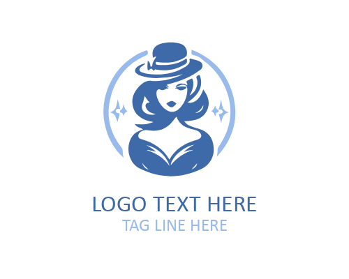 Retro Lady Star Style Logo